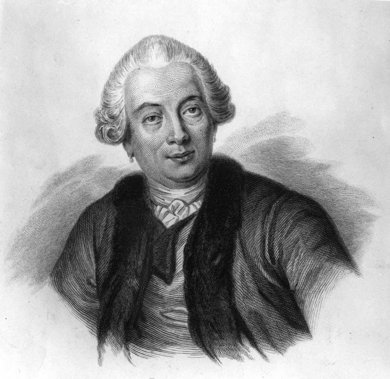 Claude Bourgelat 1712-1779的肖像。世界上第一所兽医学校的创始人。19世纪的雕版画。 作者 未知艺术家
