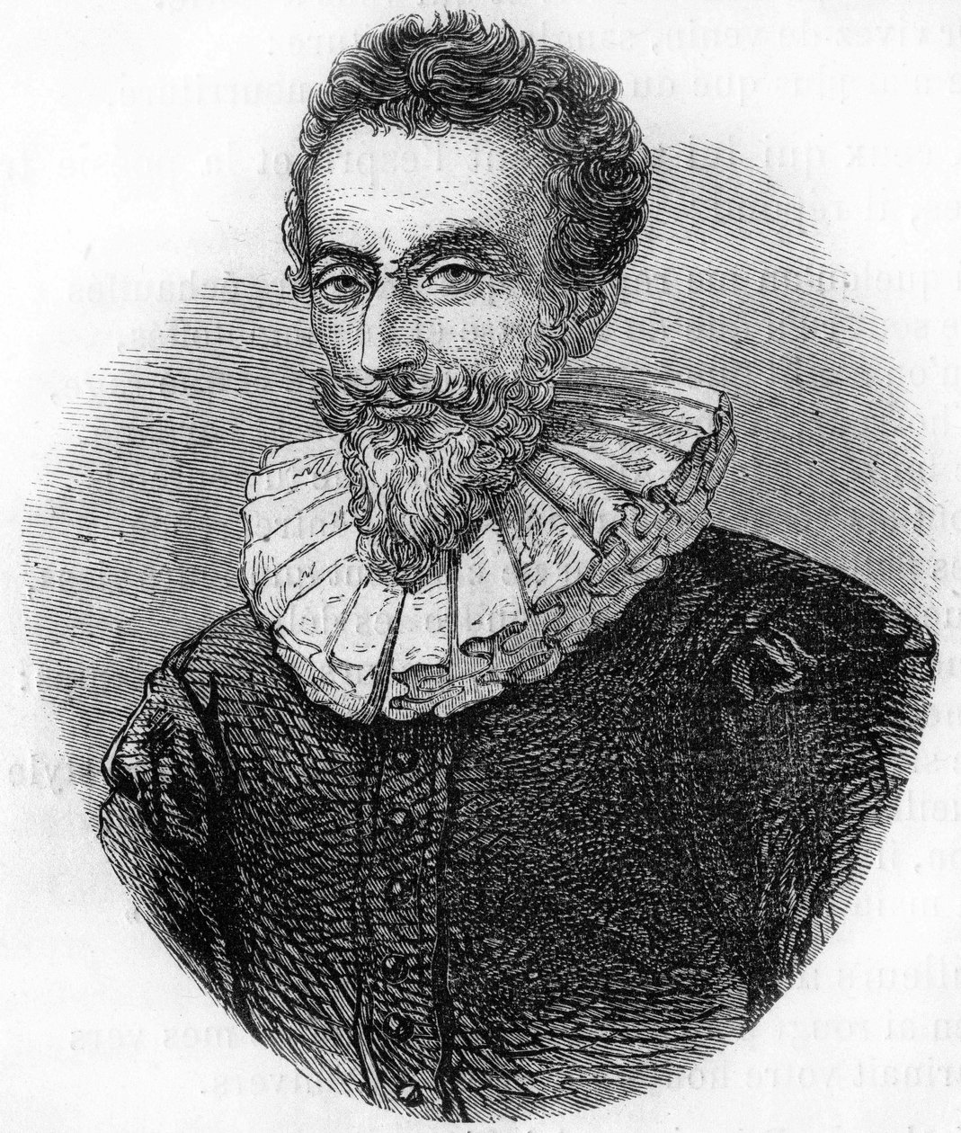 François de Malherbe的肖像。法国诗人（1555年至1628年）。1866年的雕刻作品。 作者 未知艺术家