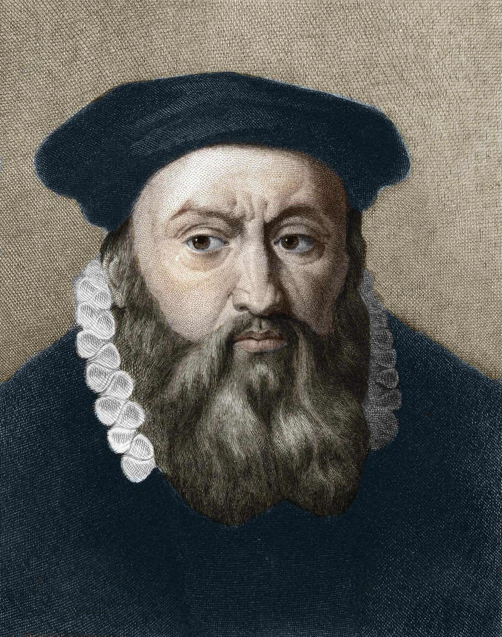 让-加尔文（1509-1564）的画像，法国宗教改革家和作家。 作者 未知艺术家