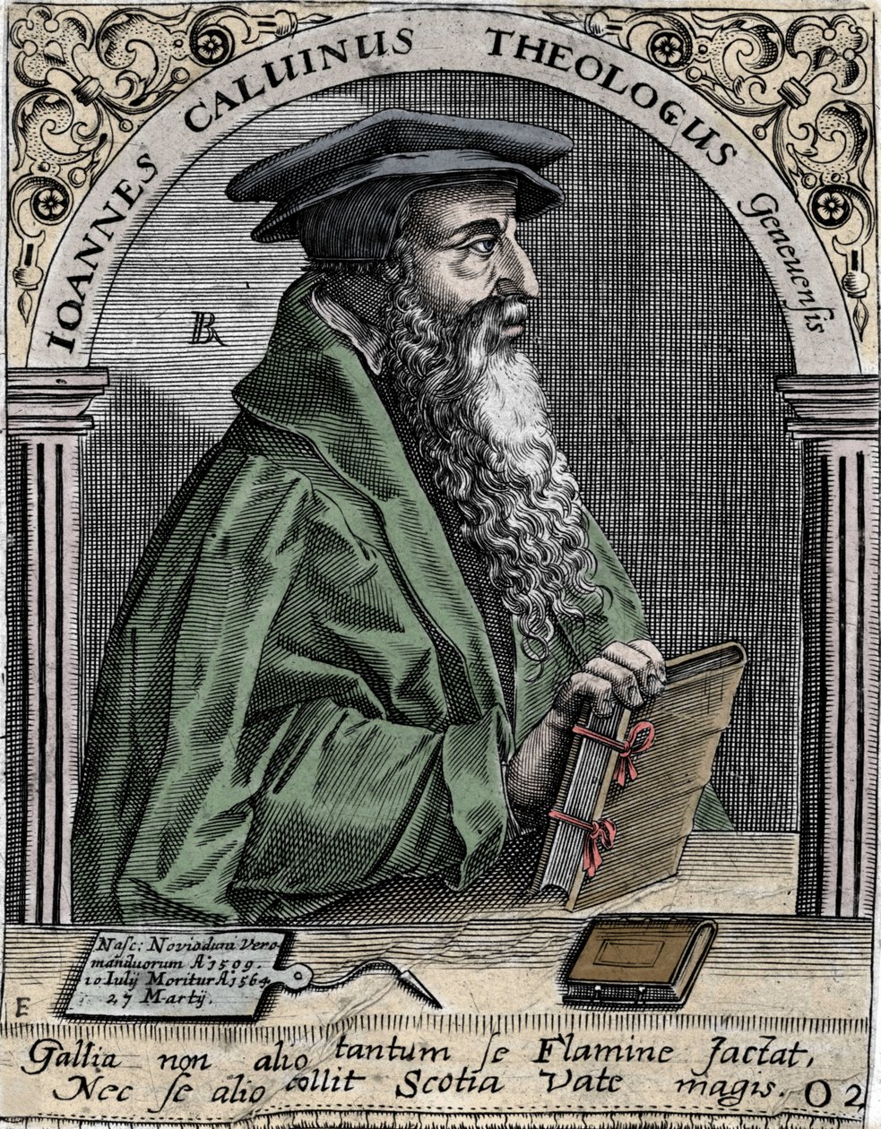 Jean Calvin (1509-1564) 的肖像，法国宗教改革家和作家。 作者 未知艺术家