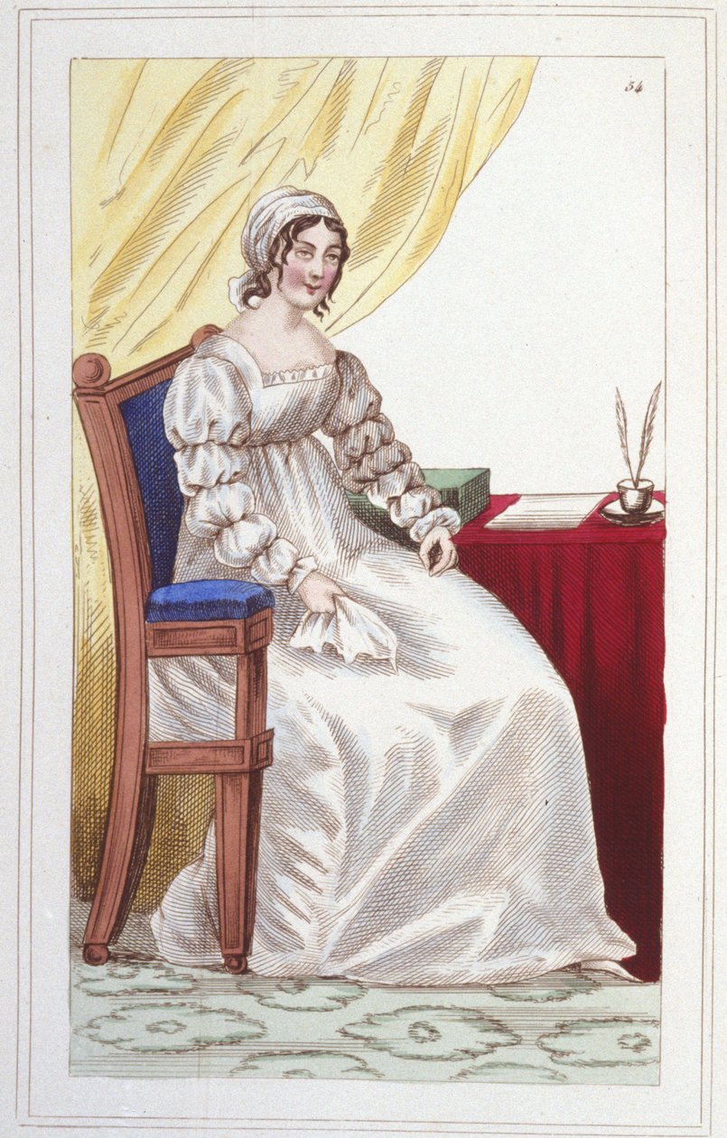 Sophie Cottin (1770-1807) 法国作家的肖像。 1830 年的雕刻。 作者 未知艺术家