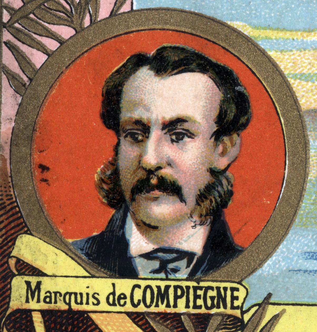 贡比涅侯爵（Louis Eug¿ne Henri Dupont）的画像，法国旅行者1846-1877年。 作者 未知艺术家