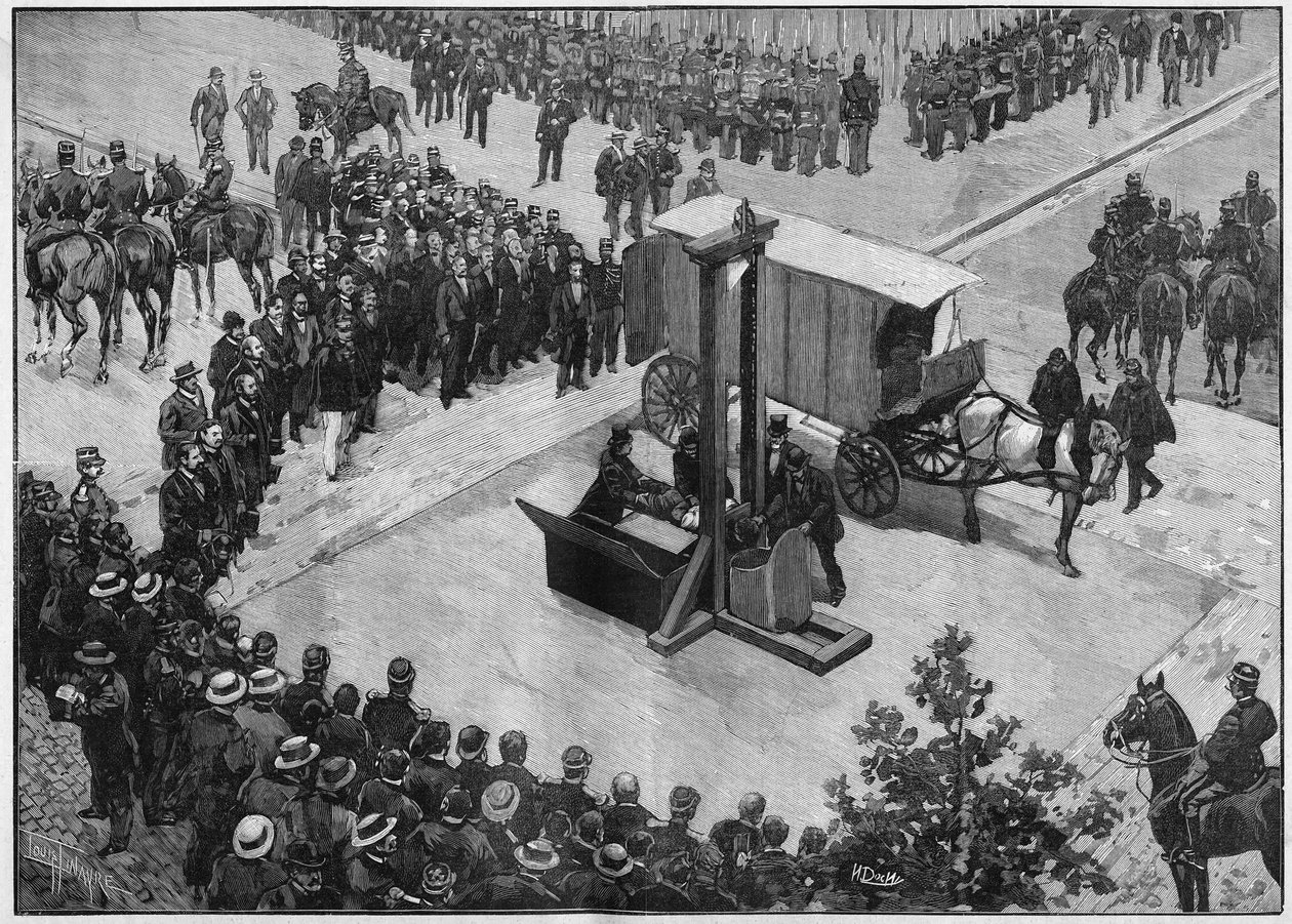 1894年，无政府主义者卡塞里奥在里昂被处决。 作者 未知艺术家