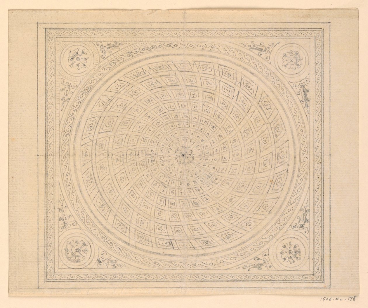 绘图，天花板设计，1815-22 年 作者 未知艺术家