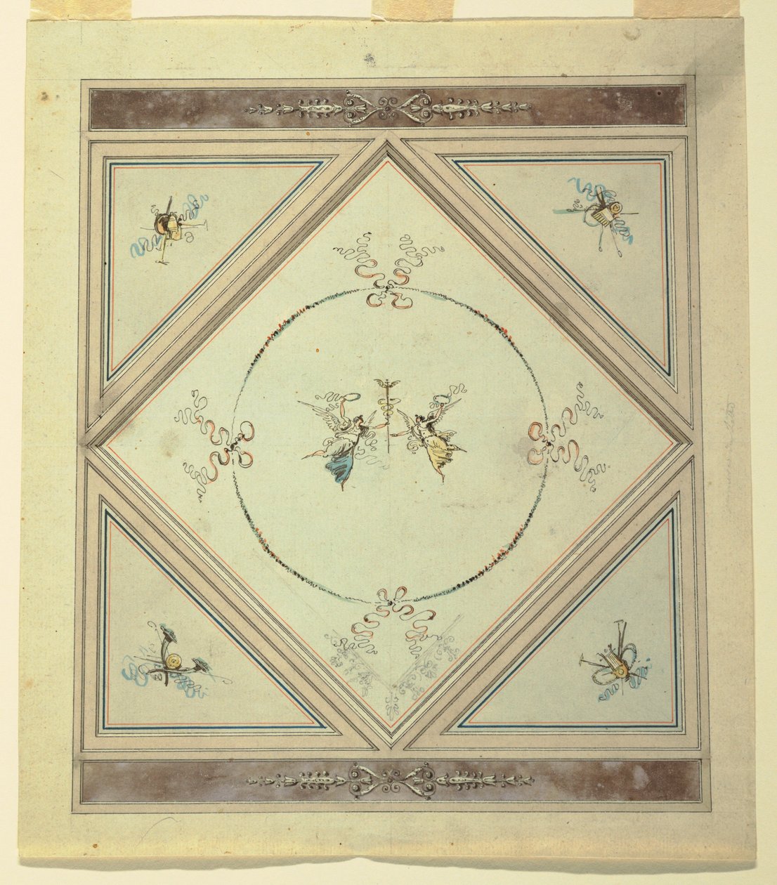 素描，卧室天花板，1820-23 年 作者 未知艺术家