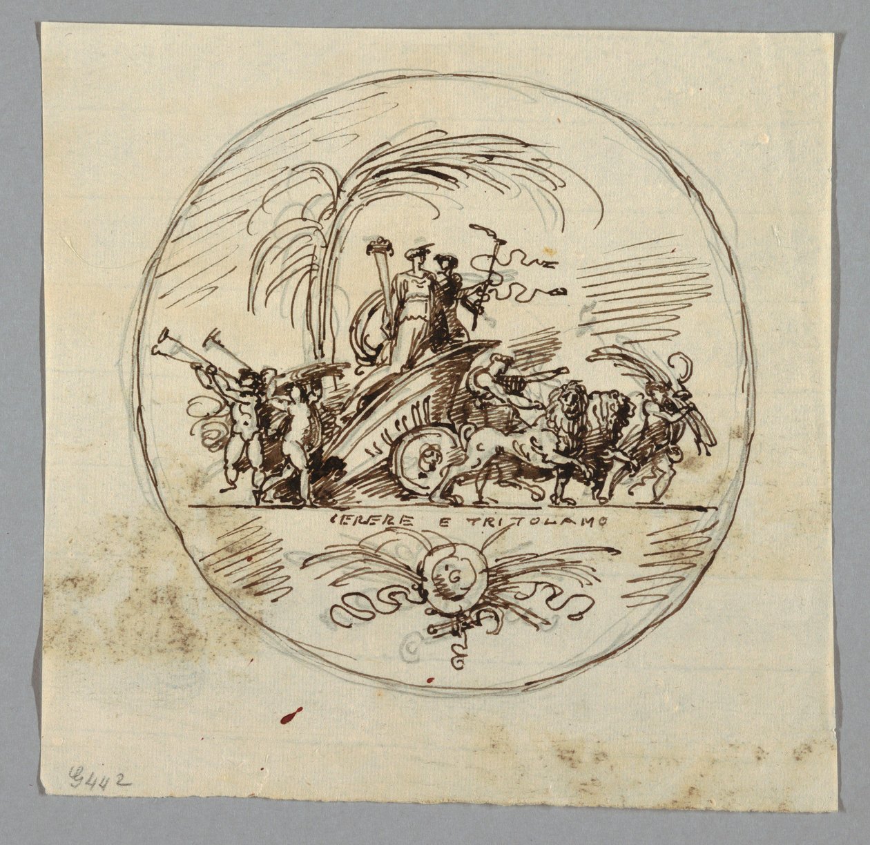 素描，Ceres 和 Triptolemus，1800-1820 年 作者 未知艺术家