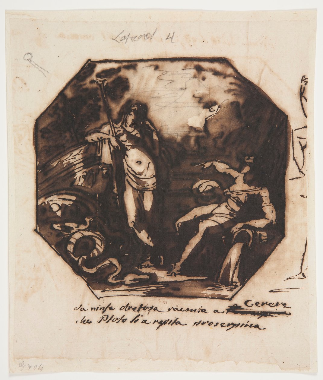 绘制，Ceres 被告知普罗瑟皮娜被强奸，1812 年 作者 未知艺术家