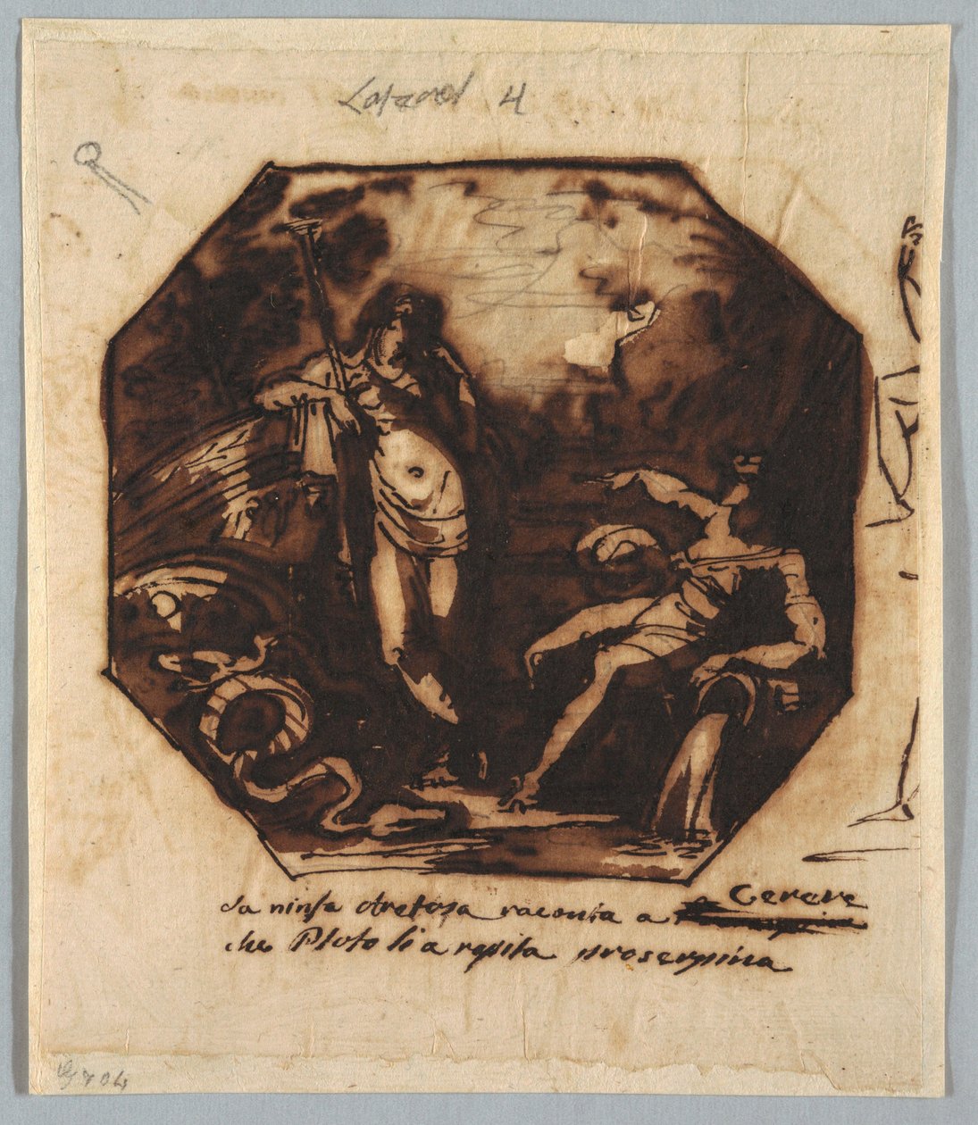 绘制，Ceres 被告知普罗瑟皮娜被强奸，1812 年 作者 未知艺术家