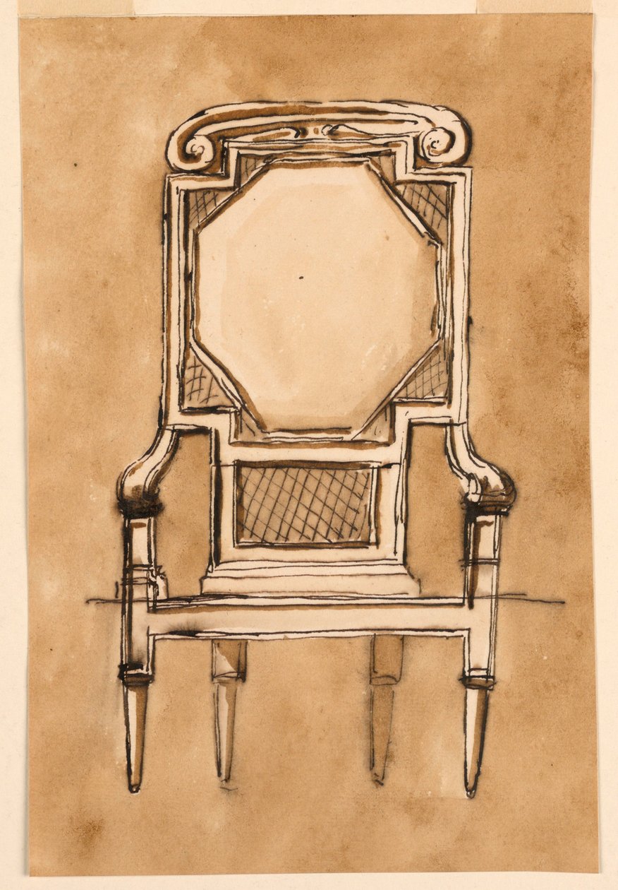 绘画，椅子，1780-1790 年 作者 未知艺术家
