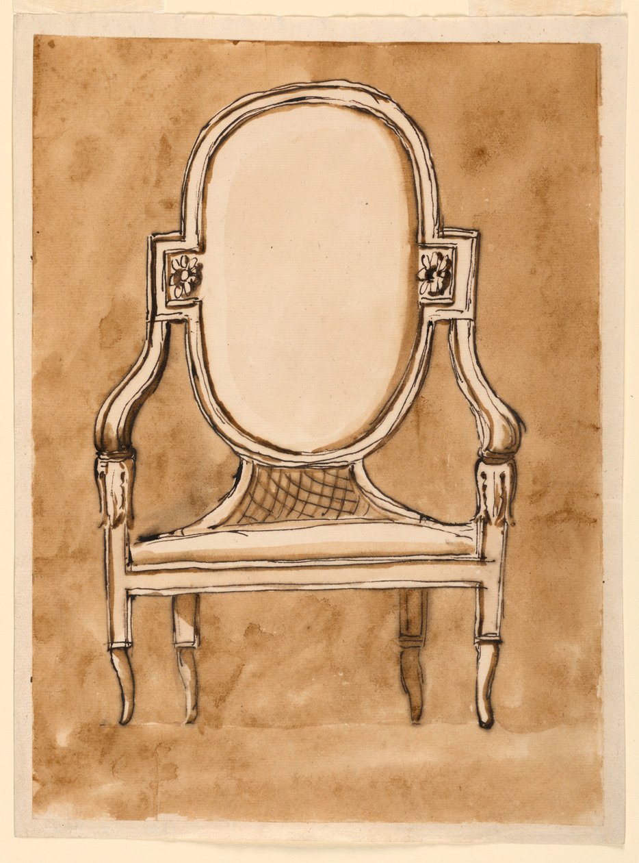 绘画，椅子，1780-90 作者 未知艺术家