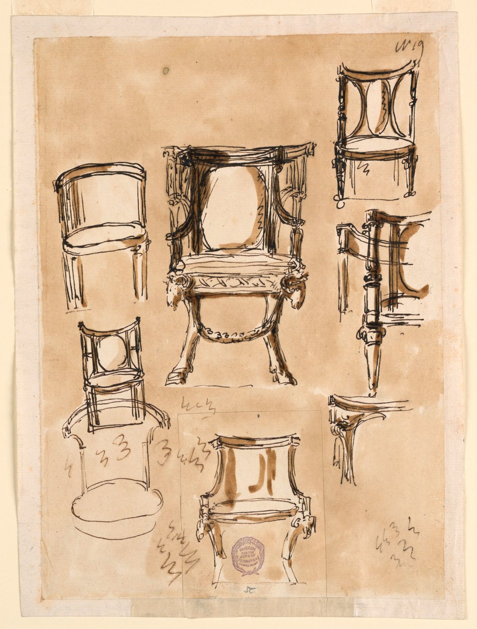 绘画，椅子，1780-1790 年 作者 未知艺术家