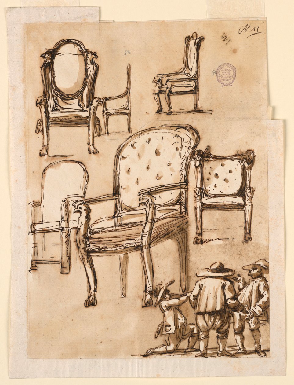 绘画，椅子，1780-1790 年 作者 未知艺术家