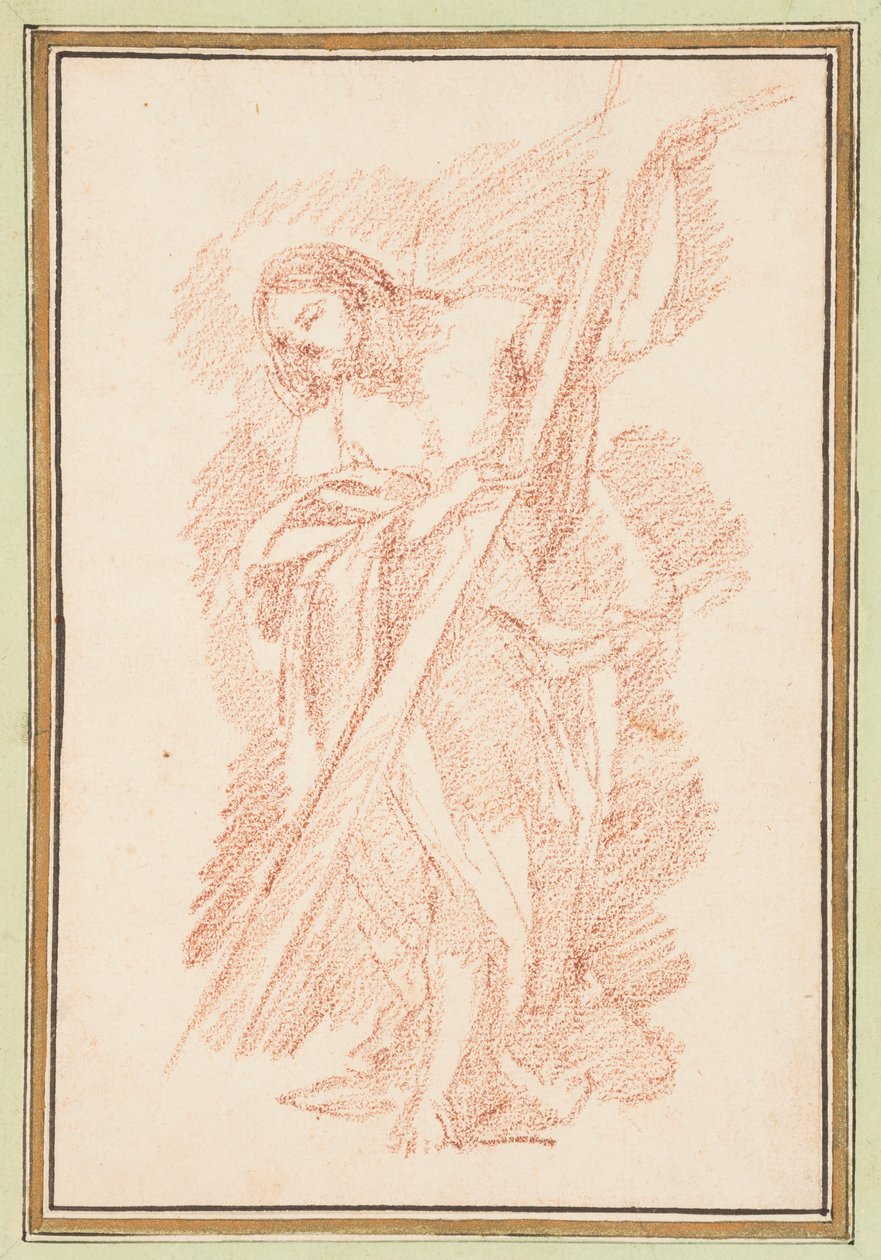 素描，基督站立，约 1759-70 年 作者 未知艺术家
