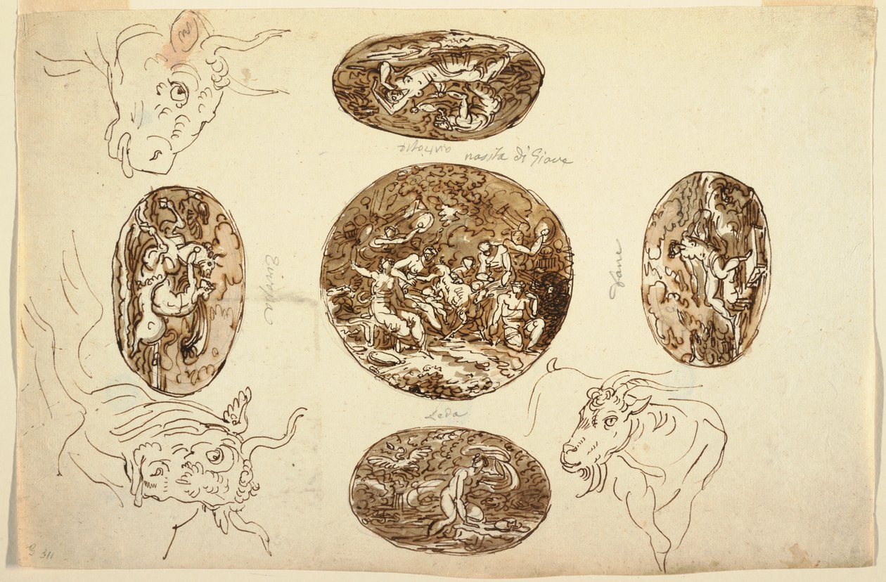 绘图，木星契约，用于天花板，1812 年 作者 未知艺术家
