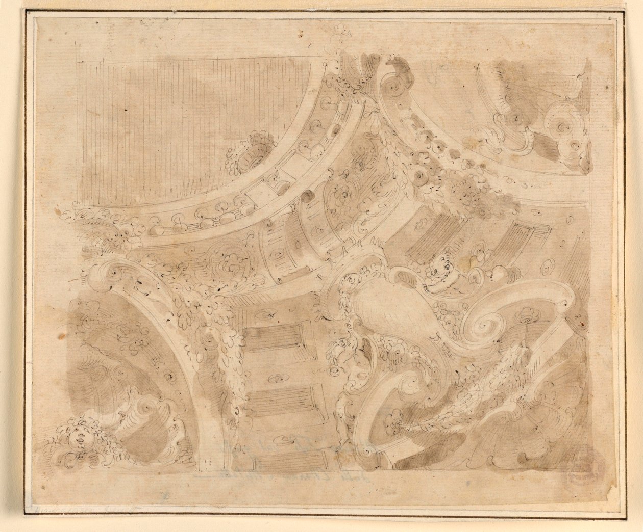 绘图，天花板设计，1700-1750 年 作者 未知艺术家