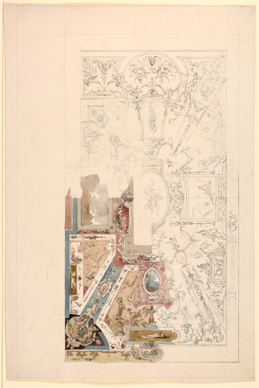 绘图，天花板设计，1750-1800 年 作者 未知艺术家