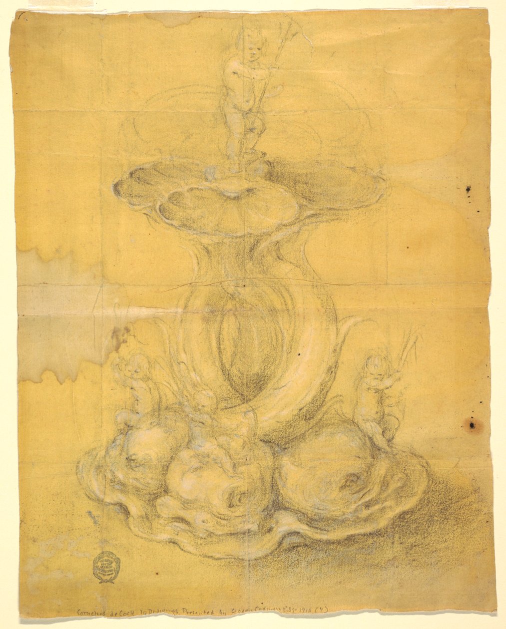 绘画，中心装饰设计，1630-60 年 作者 未知艺术家