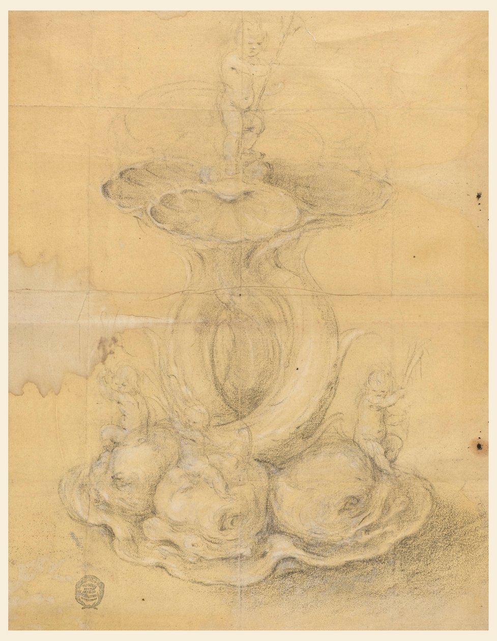 绘画，中心装饰设计，1630-60 年 作者 未知艺术家