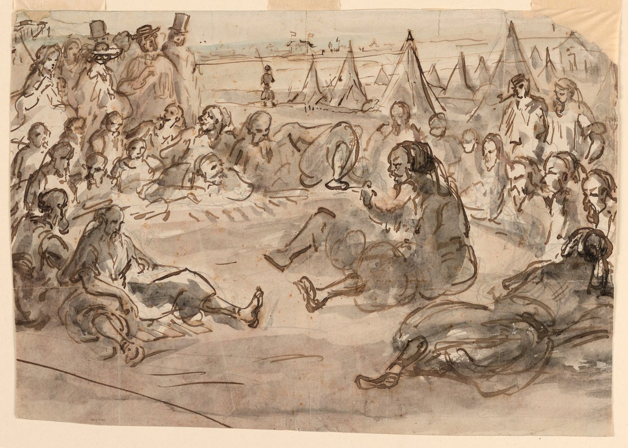 素描，圣莫尔营地的祖阿弗尔人，1859 年 作者 未知艺术家