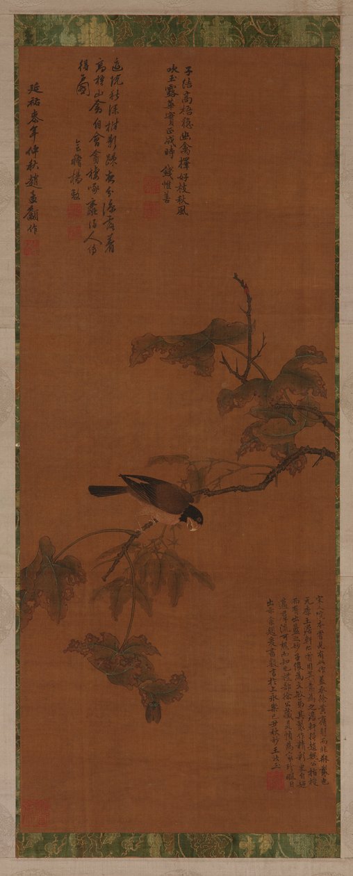 一只鸟在树枝上 作者 未知艺术家