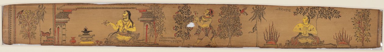 王子行节俭礼》（右图），选自乌本德拉-班贾（1670-1740 年）的《钱德拉巴努和拉旺亚瓦蒂的罗曼史 作者 未知艺术家