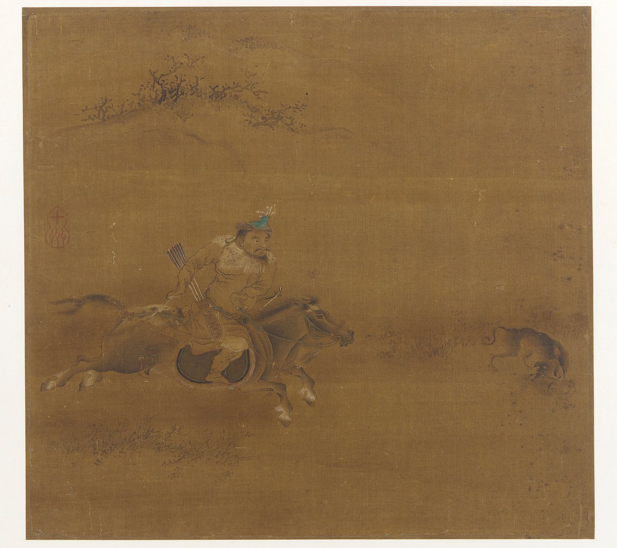 鞑靼骑士追赶野兔 作者 未知艺术家