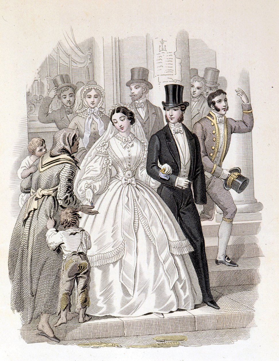 资产阶级婚礼，雕刻于 1860 年。 作者 未知艺术家