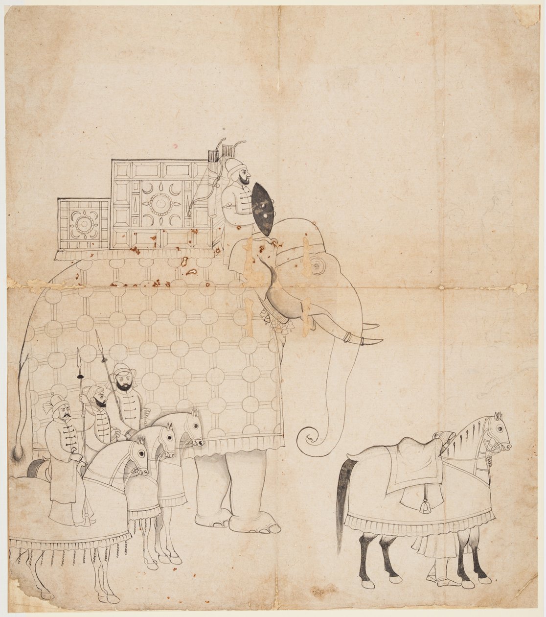 大象和马的图画 作者 未知艺术家