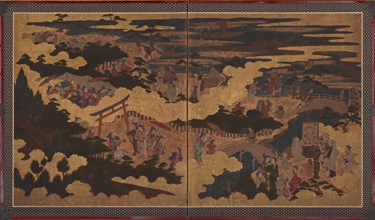 住吉神社的祭祀活动 作者 未知艺术家