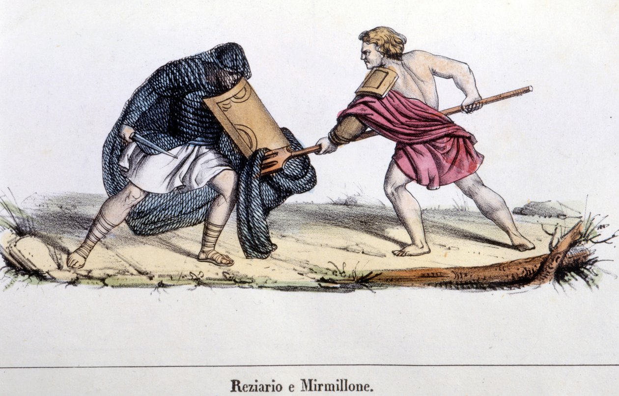 A gladiator fight 作者 未知艺术家