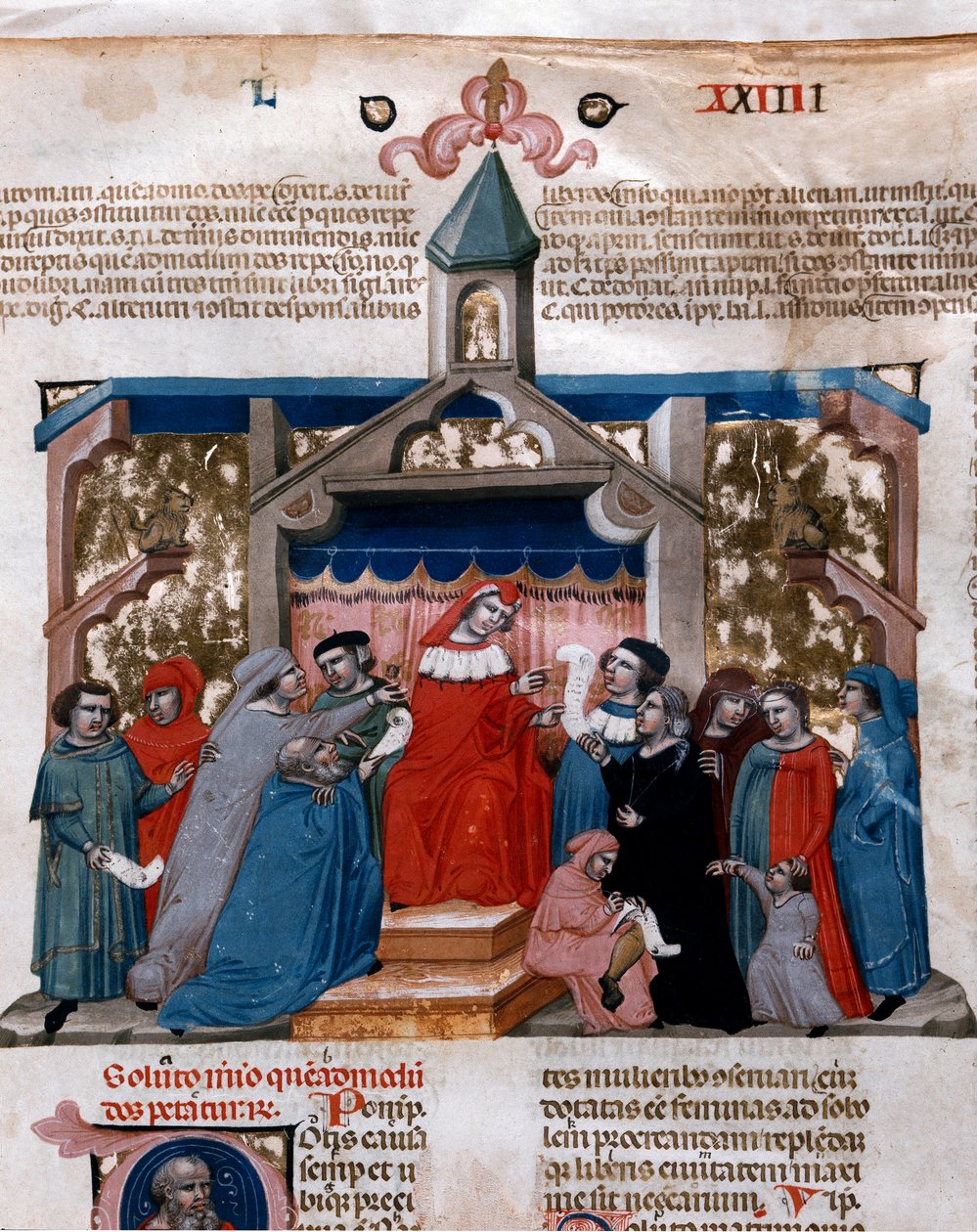 A lawyer applying the Miniature Law taken from the Justinian Code (Codex Justinianus), a collection of laws and institutions published under the Roman Emperor Justinian I of Byzantium (483-565) 作者 未知艺术家