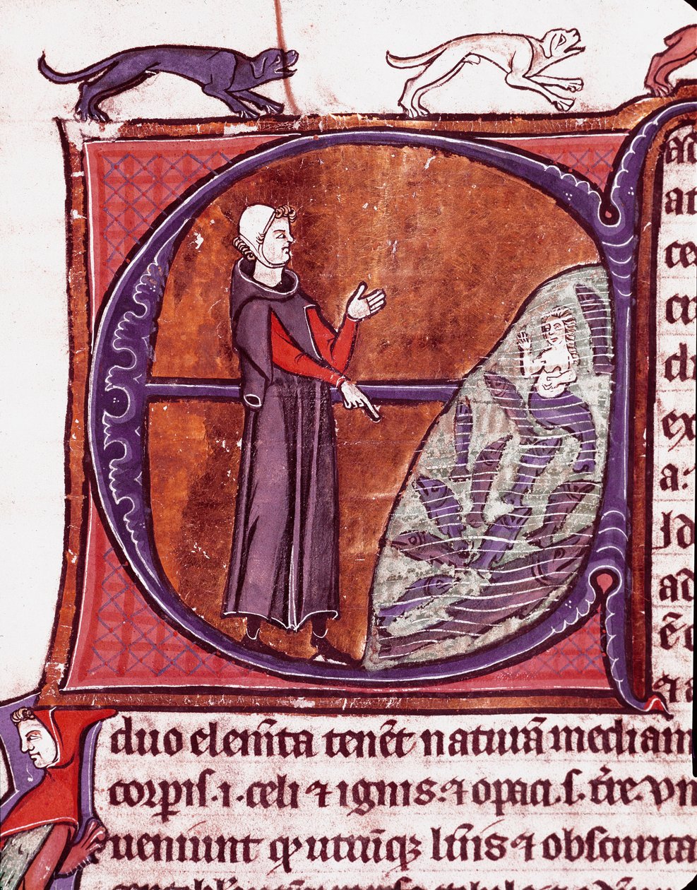 池塘前的僧侣，海妖出现在 Vincent de Beauvais (1184/94-1264) 13 世纪 Laon，市政图书馆手稿“Speculum historiale”（镜史）的手稿中 作者 未知艺术家