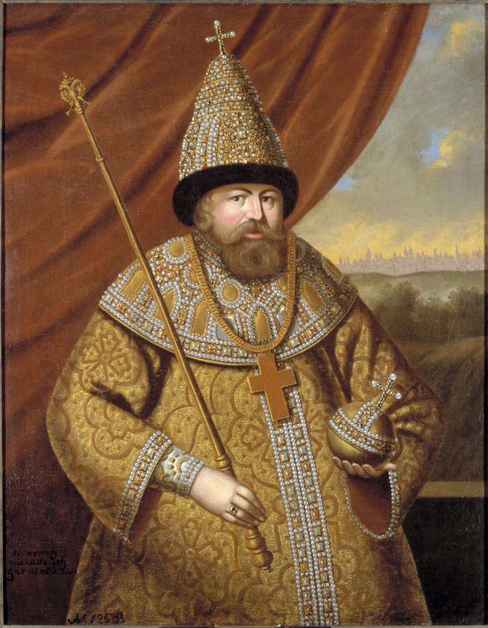 Alexis Ier Mikhailovitch, dit le Tsar tres paisible - 俄罗斯沙皇亚历克西斯一世米哈伊洛维奇 (1629-1676) 的肖像，匿名。 布面油画，十七世纪下半叶。尺寸：136x107 厘米。 斯德哥尔摩国家博物馆 作者 未知艺术家