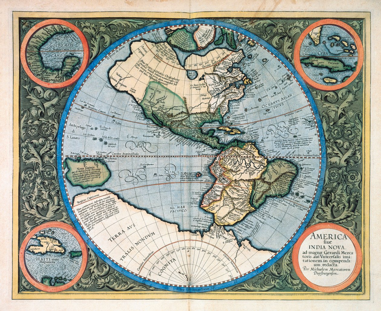 America sive India Nova, 摘自Gerhard Kremer Mercator的《Atlas sive cosmographe meditationes de fabrica mundi et fabricati figura》。 作者 未知艺术家