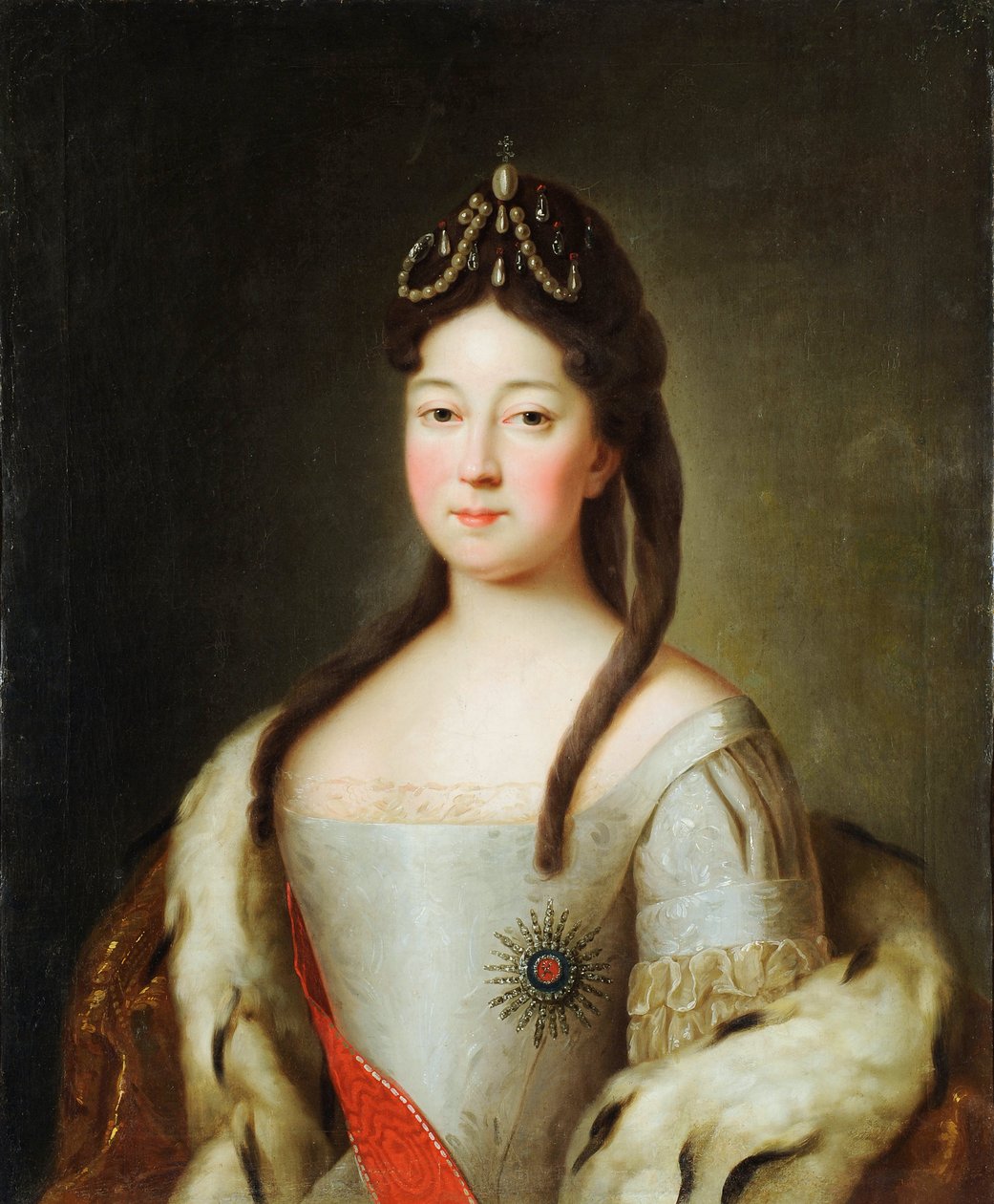 Anna Petrovna de Russie - 俄罗斯沙皇安娜彼得罗夫娜 (1708-1728) 的肖像，俄罗斯皇帝彼得一世的女儿，无名。 布面油画，18 世纪末，国家建筑、历史和艺术博物馆，弗拉基米尔 作者 未知艺术家