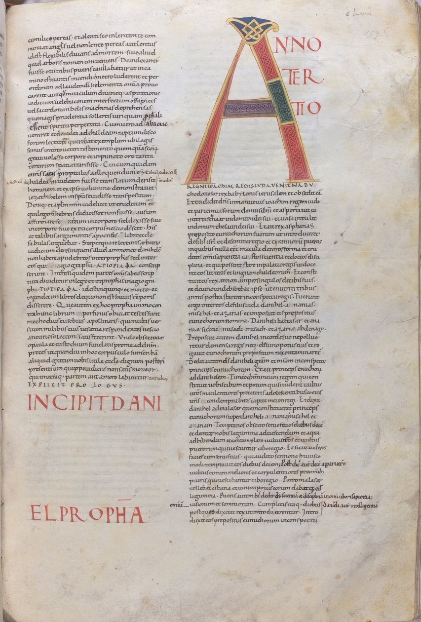 Anno tertio: Incipit Daniel Propha.Incipit of the Book of the Prophet Daniel，11 世纪（微型、膜质手稿） 作者 未知艺术家