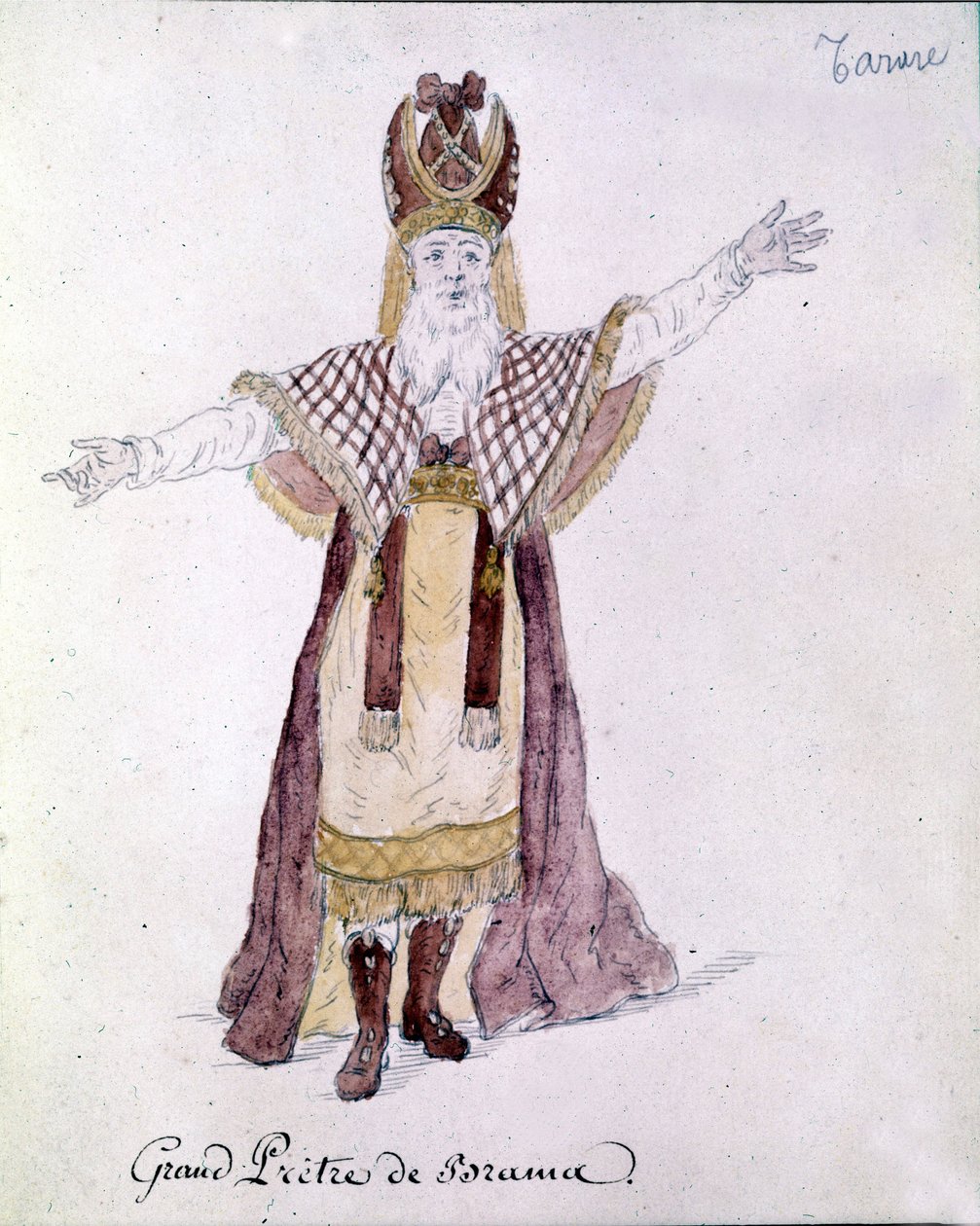 安东尼奥·萨列里 (1750 - 1825)，1787 年 6 月在巴黎演出的歌剧《塔拉雷》中的人物。 作者 未知艺术家