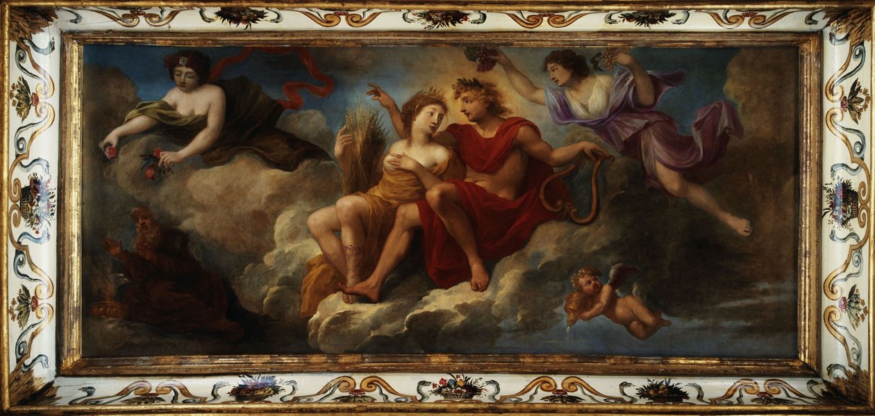 阿波罗与四季，春、夏、秋、冬，1645 至 1655 年间（布面油画） 作者 未知艺术家