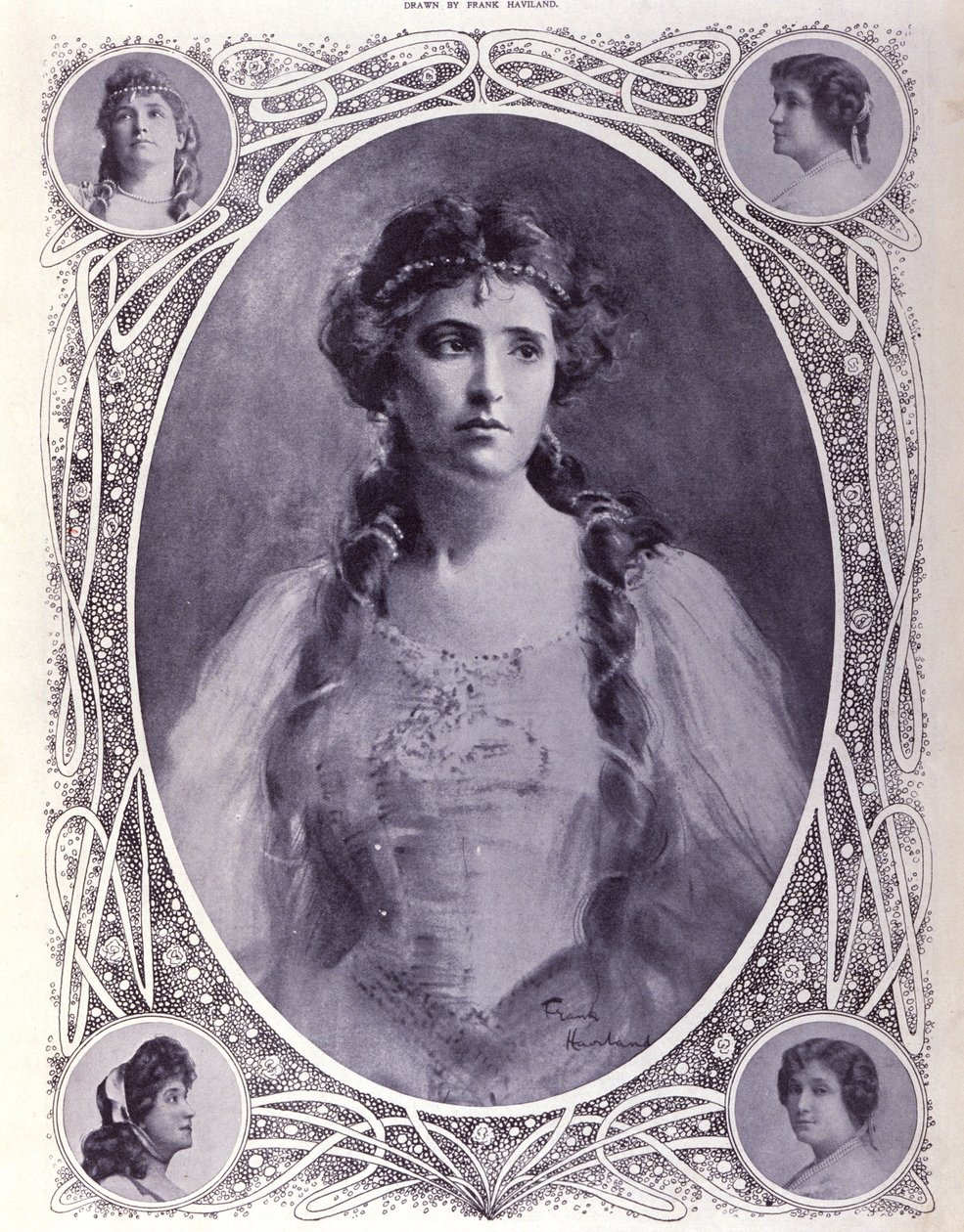 澳大利亚歌手内莉 (Nelly) Melba (1861-1931)，19世纪后期水彩 作者 未知艺术家