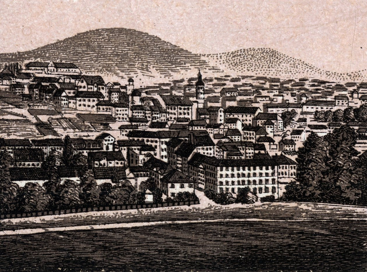 德国巴登巴登（Baden-Baden）：城市景观（一般景观）。载于《世界168个景观图》无日期（19世纪末）。 作者 未知艺术家