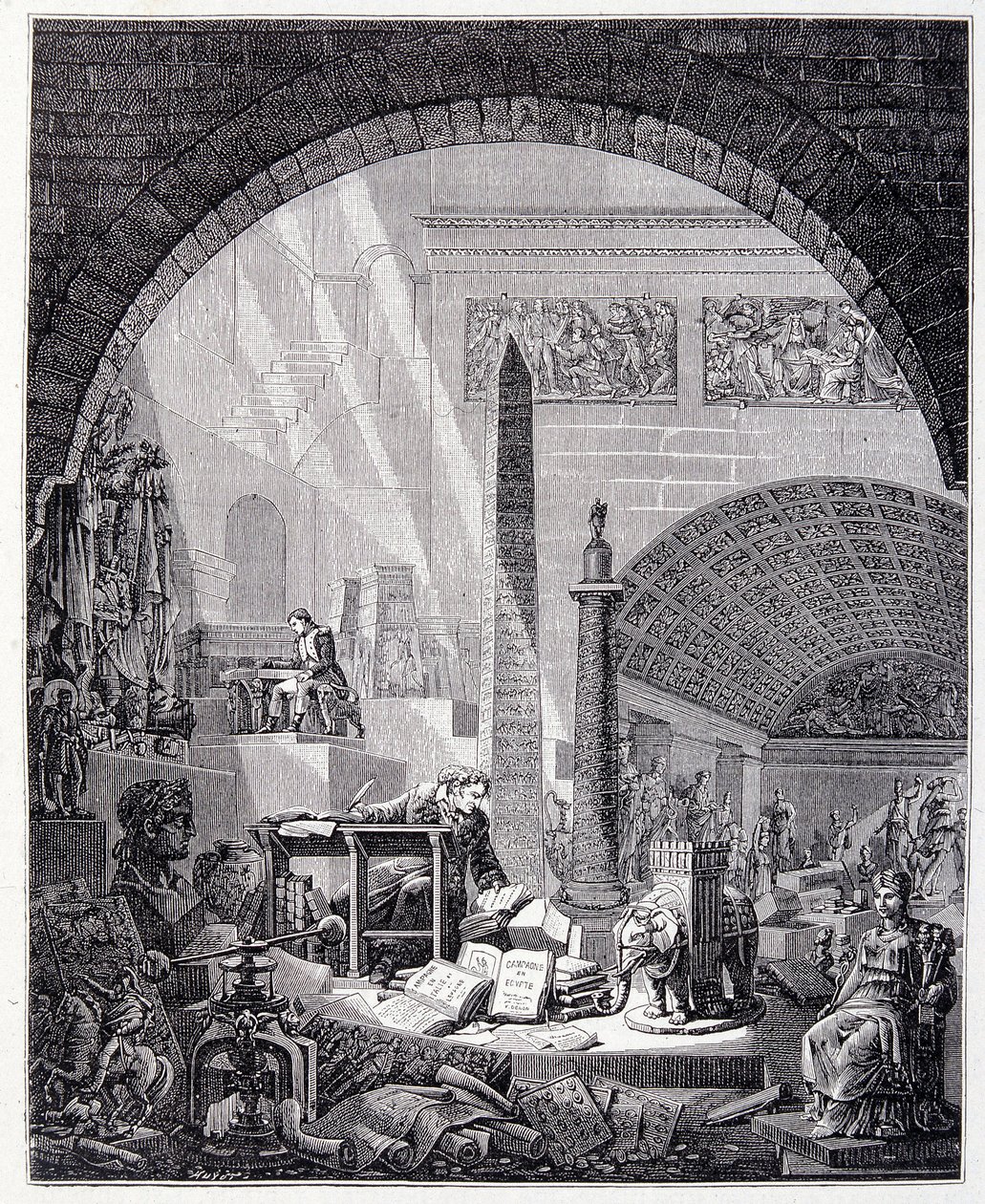 Baron Dominique Vivant-Denon (Vivant denon) at his office, surrounded by objects of art and Napoleon 作者 未知艺术家