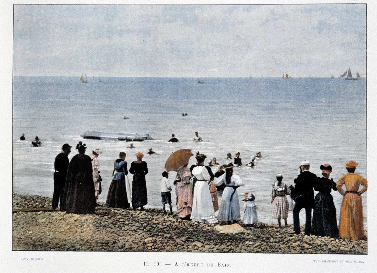 Bathing on the beaches of the Atlantic, late 19th century 作者 未知艺术家