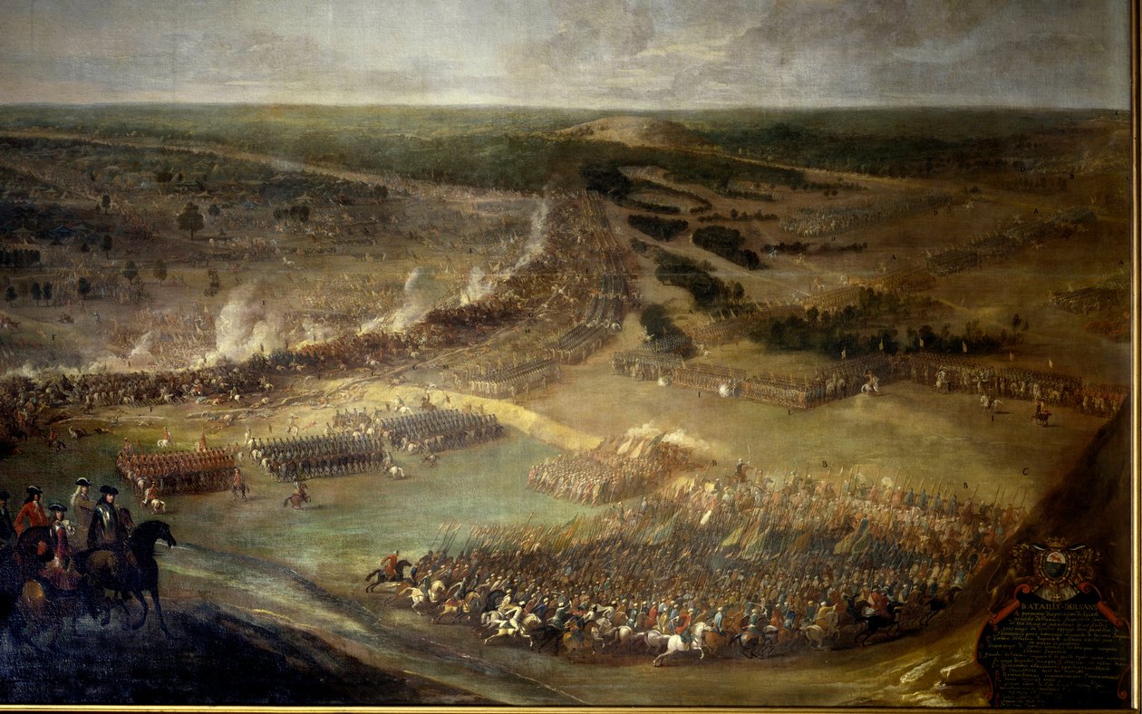 匈牙利赫尔桑战役（1687 年）。 17 世纪的匿名绘画。 Chateau De Vaux Le Viscount。 作者 未知艺术家