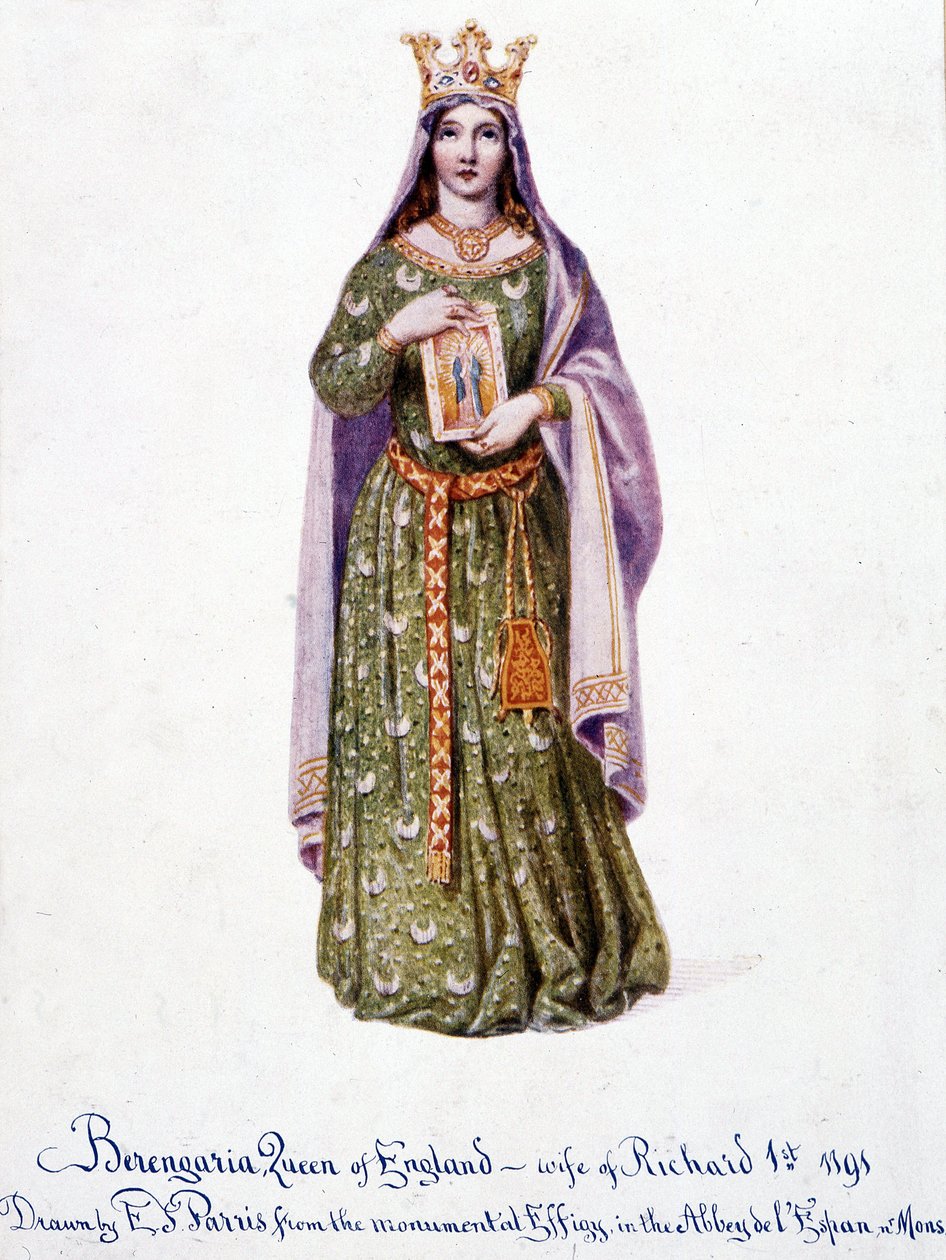纳瓦拉的贝伦加利亚 (Berengaria of Navarre) 英格兰理查一世的妻子 - 纳瓦拉的贝朗格 (Berangere) - 英格兰女王贝伦盖尔 (Berengere)，理查一世 (Richard I) 的妻子 1191 作者 未知艺术家
