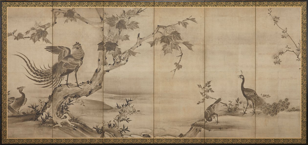 鸟、花和树：背面是竹子 作者 未知艺术家
