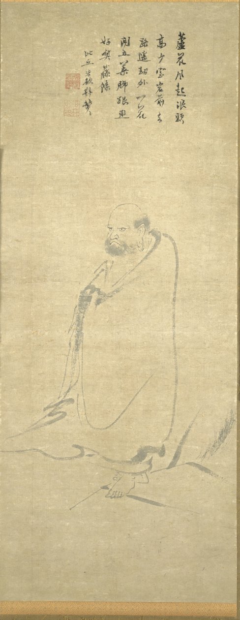 菩提达摩乘芦苇渡过长江 作者 未知艺术家