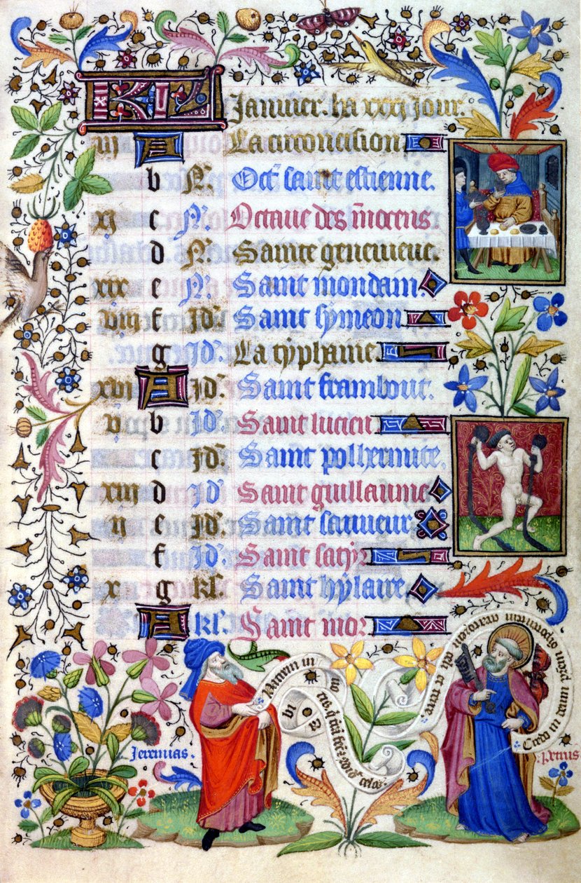 Book of hours of the 15th century. The month of January. Milan, Biblioteca Trivulziana. 作者 未知艺术家