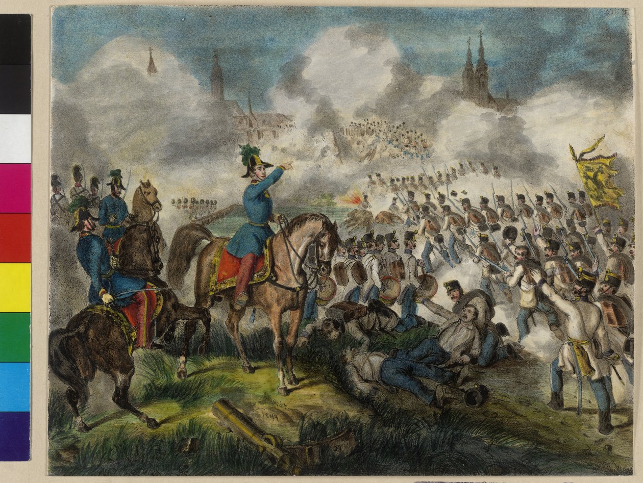 1849 年 6 月 28 日，帝国军队攻占拉布。1849 年 6 月 28 日，帝国军队 作者 未知艺术家