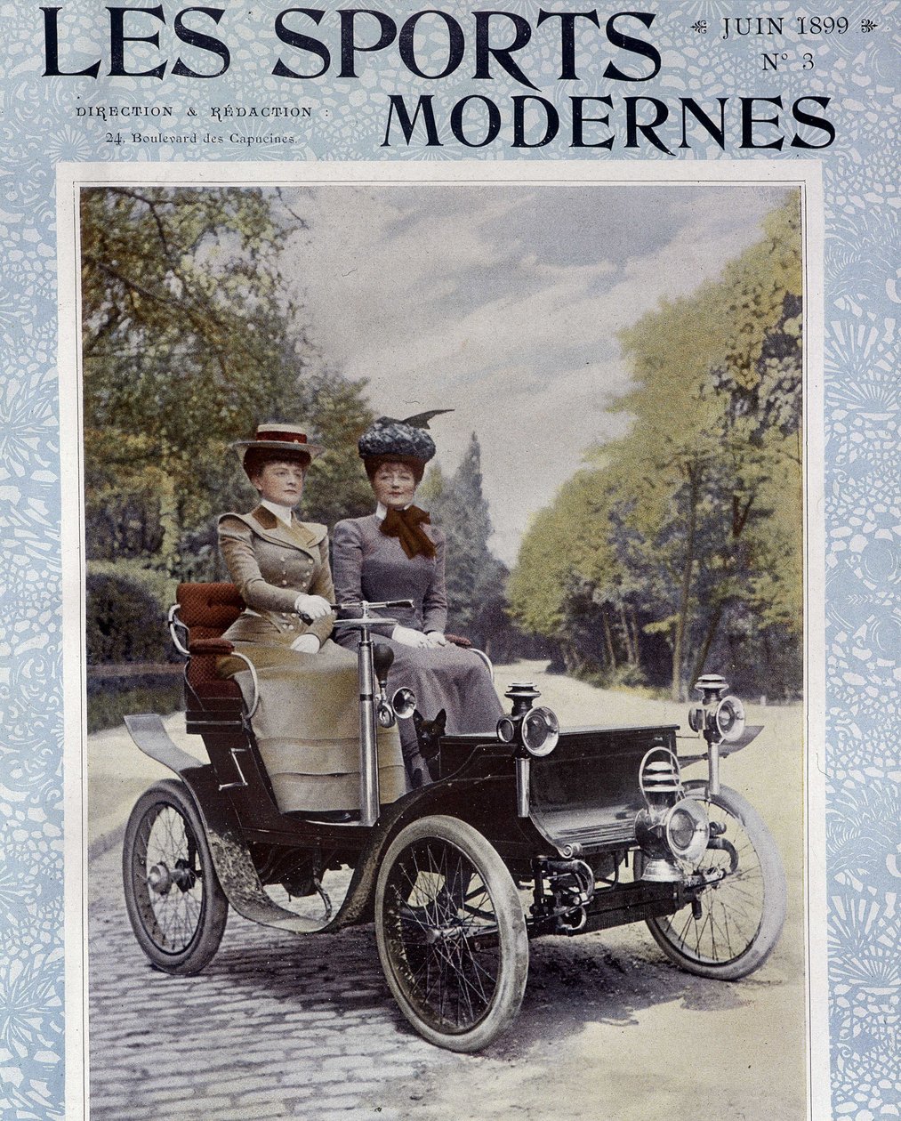Car de Dion-Bouton - 在“现代体育”中，1899 年 6 月。 作者 未知艺术家