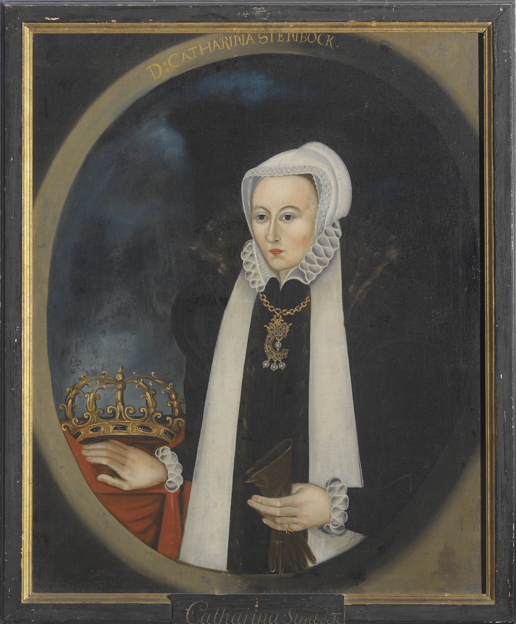 Catherine Stenbock, reine de Suede - Portrait of Catherine Stenbock (1535-1621), Queen of Sweden, Anonymous . Oil on canvas. Dimension : 100x80 cm. Nationalmuseum Stockholm 作者 未知艺术家